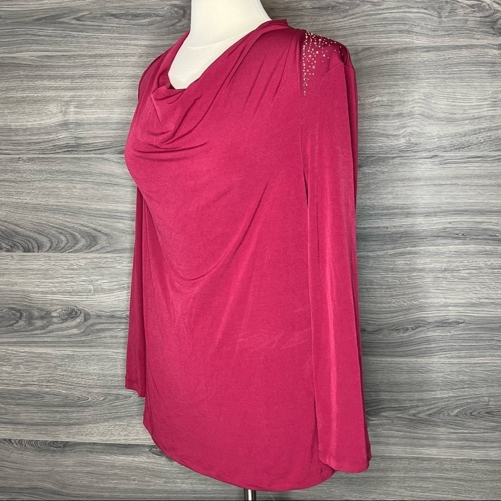 Susan Graver Long Sleeve Scoop Neck Blouse size M